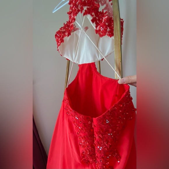 Red Cutout Prom Dress - Picture 6 of 8